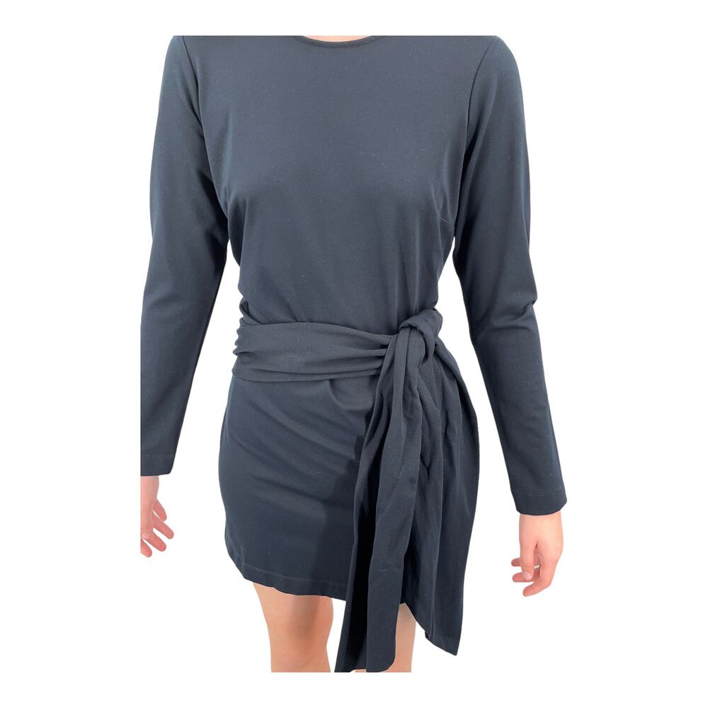Toccin NY dress long sleeve waist sash minidress size Small S - Picture 2 of 5
